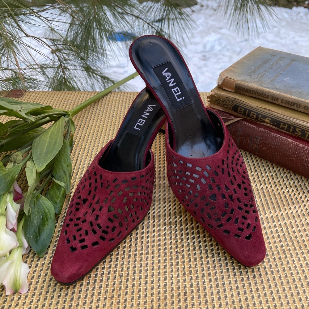 VANELI Suede Kitten Heel Mules